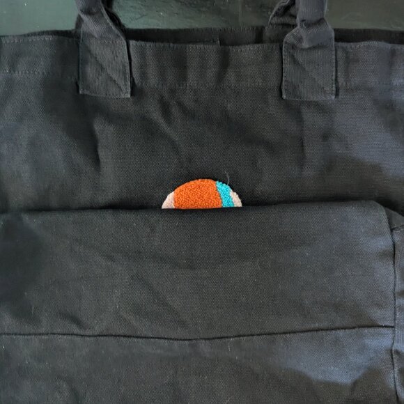 Isabel Marant Bouclé Canvas Logo Tote Bag Shopper Carryall Black Travel NWOT - Picture 7 of 9